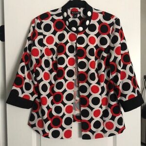 Dana Kay vintage Geometric jacket beaded detail 14 wearable art art to wear